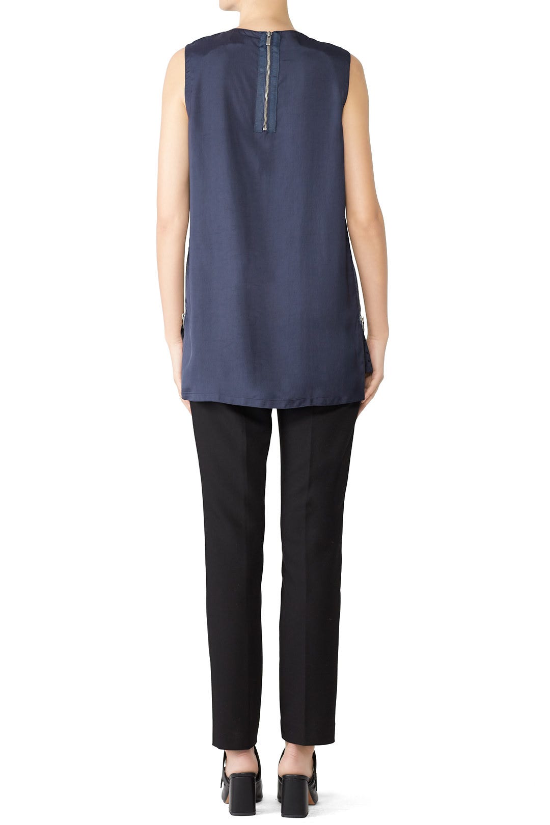 Navy Sleeveless Tank by Victor Alfaro 2
