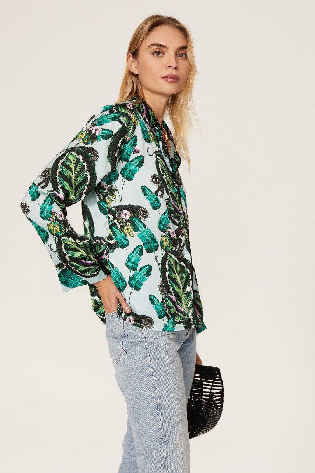 Tropical Palm Pajama Shirt by LoboRosa 1