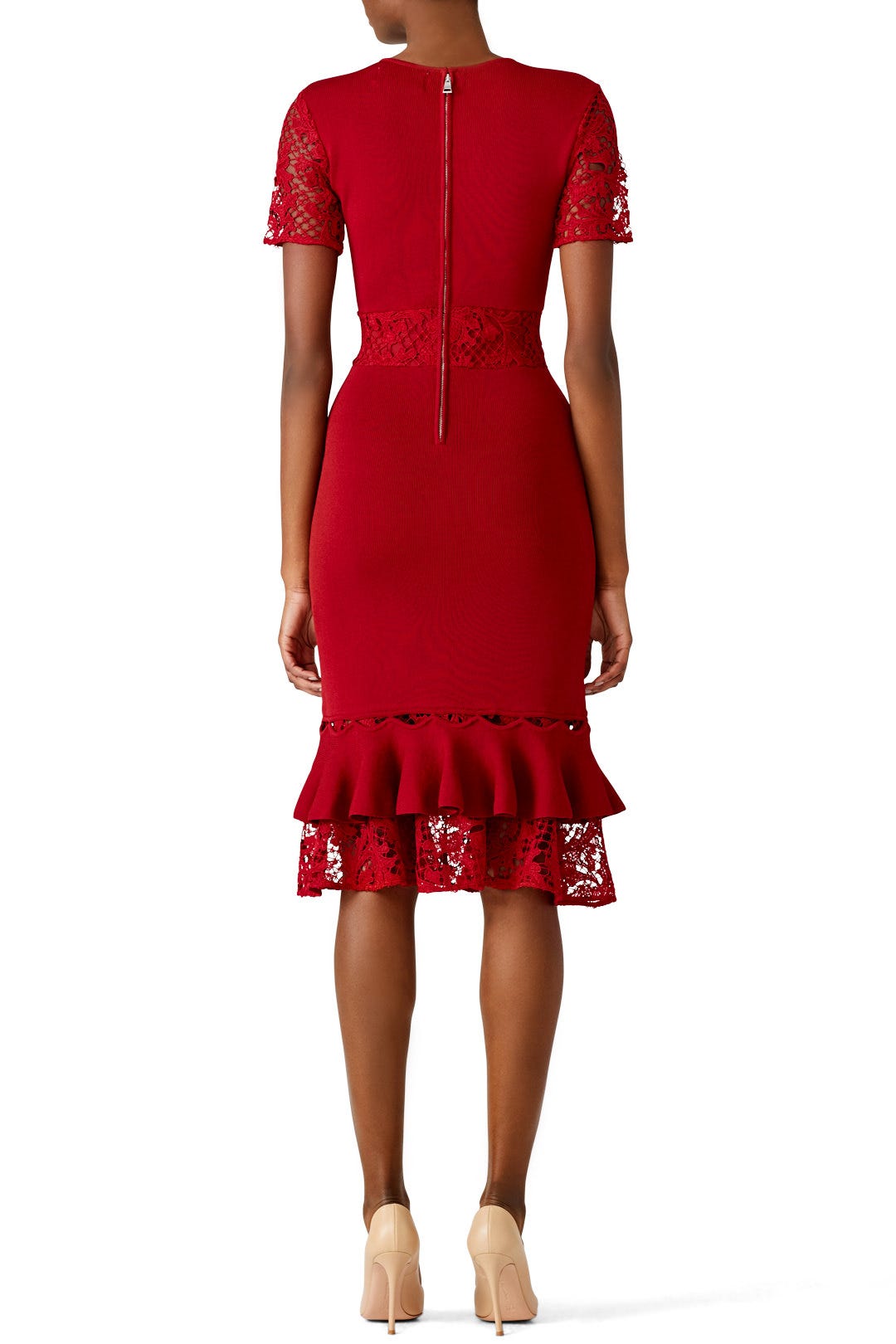 Lace Ruffle Hem Dress by Sachin & Babi 1