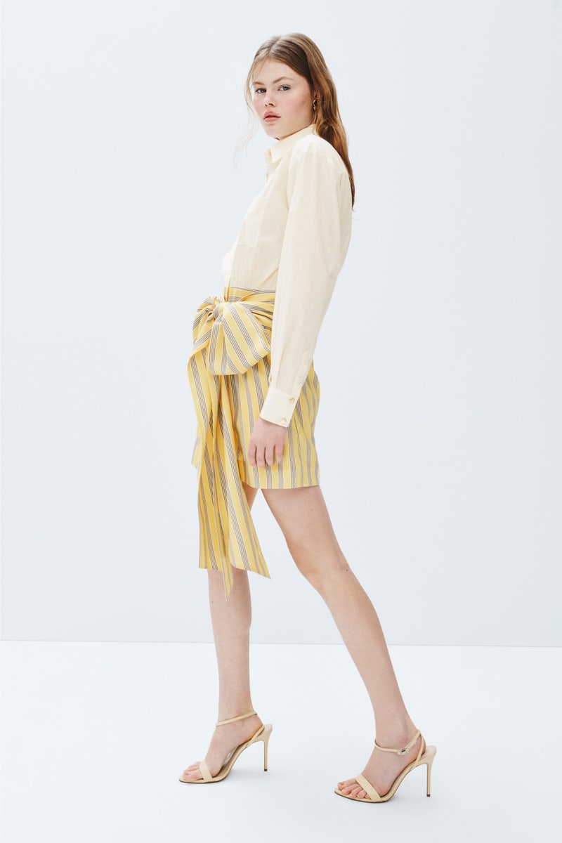 Solid and Striped Bow Shirt Dress by TOCCIN X RTR - Photo 1