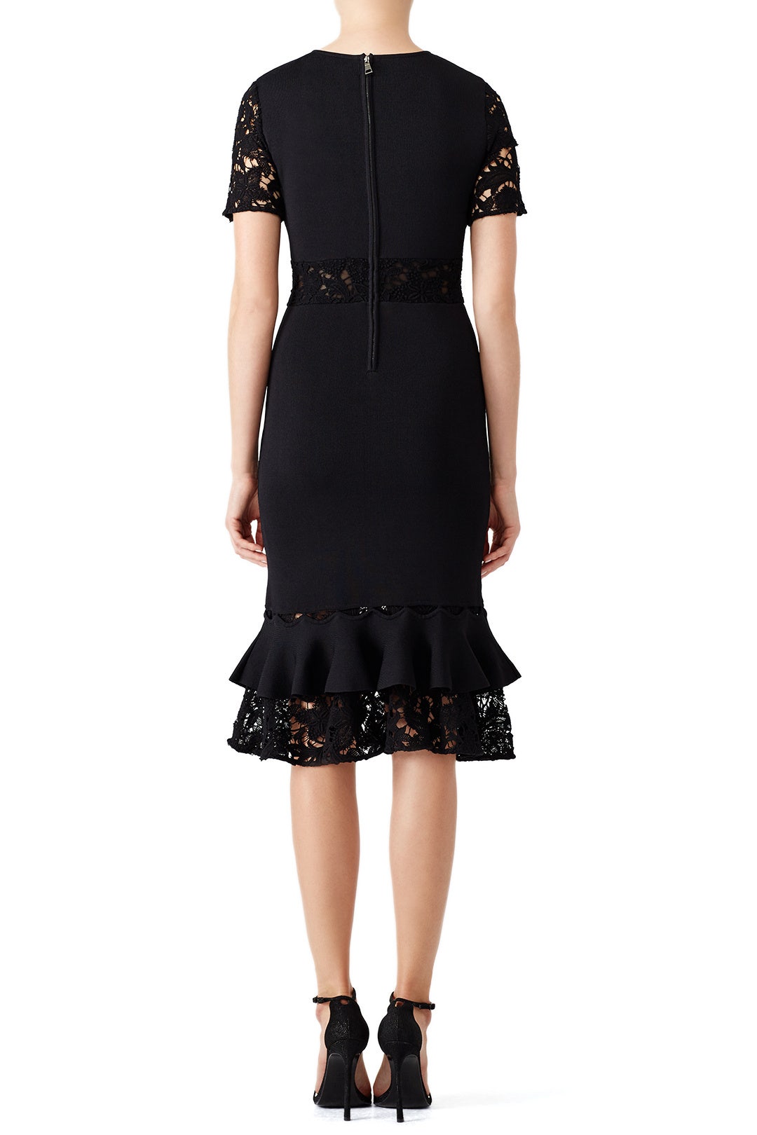 Black Flutter Lace Dress by Sachin & Babi 1