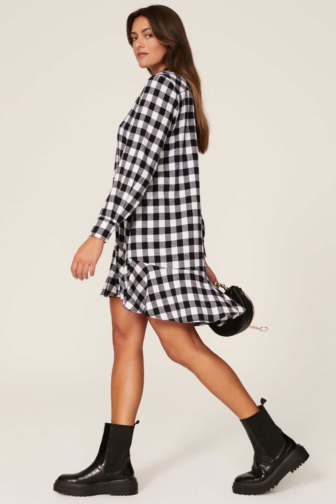 Buffalo Plaid Ruffle Dress by Slate & Willow 1
