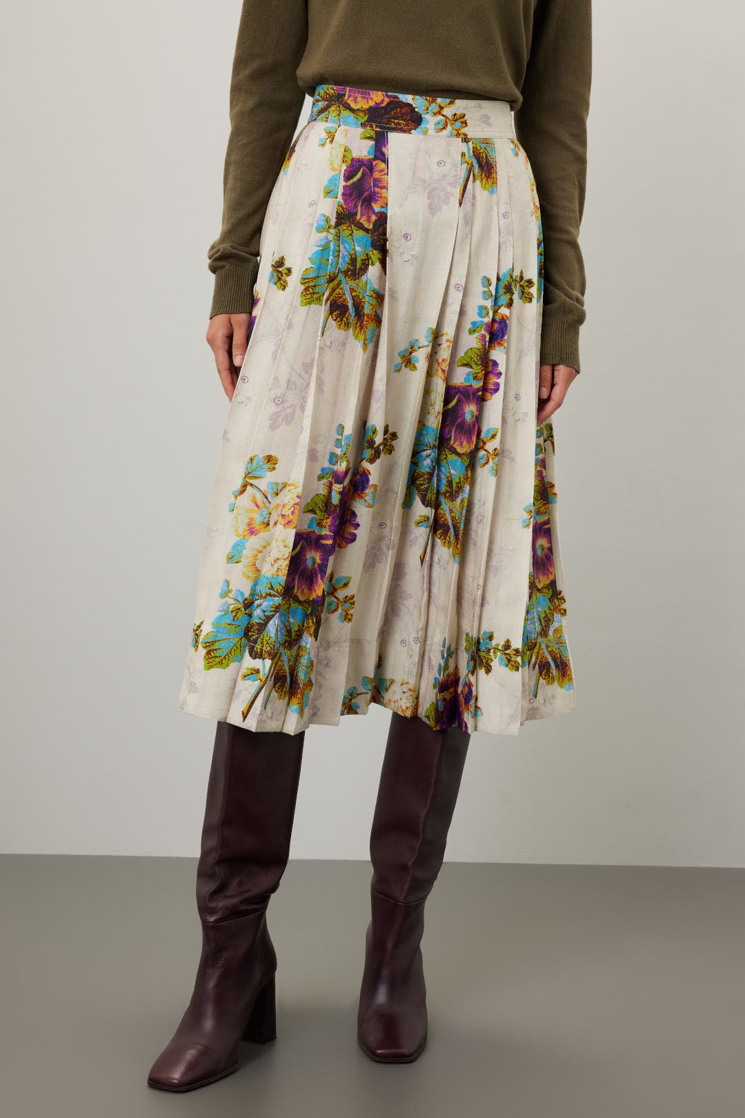 Floral Pleated Skirt by Tory Burch | Rent the Runway