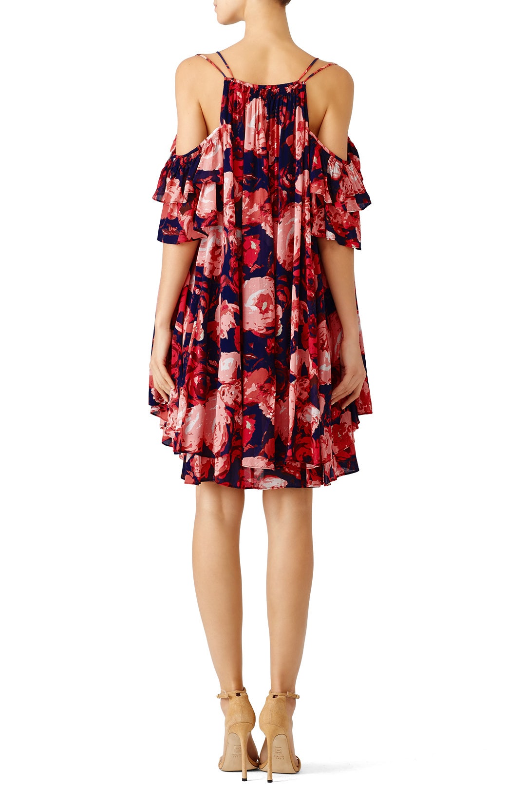 Rose Floral Cold Shoulder Dress by Dina Agam 1