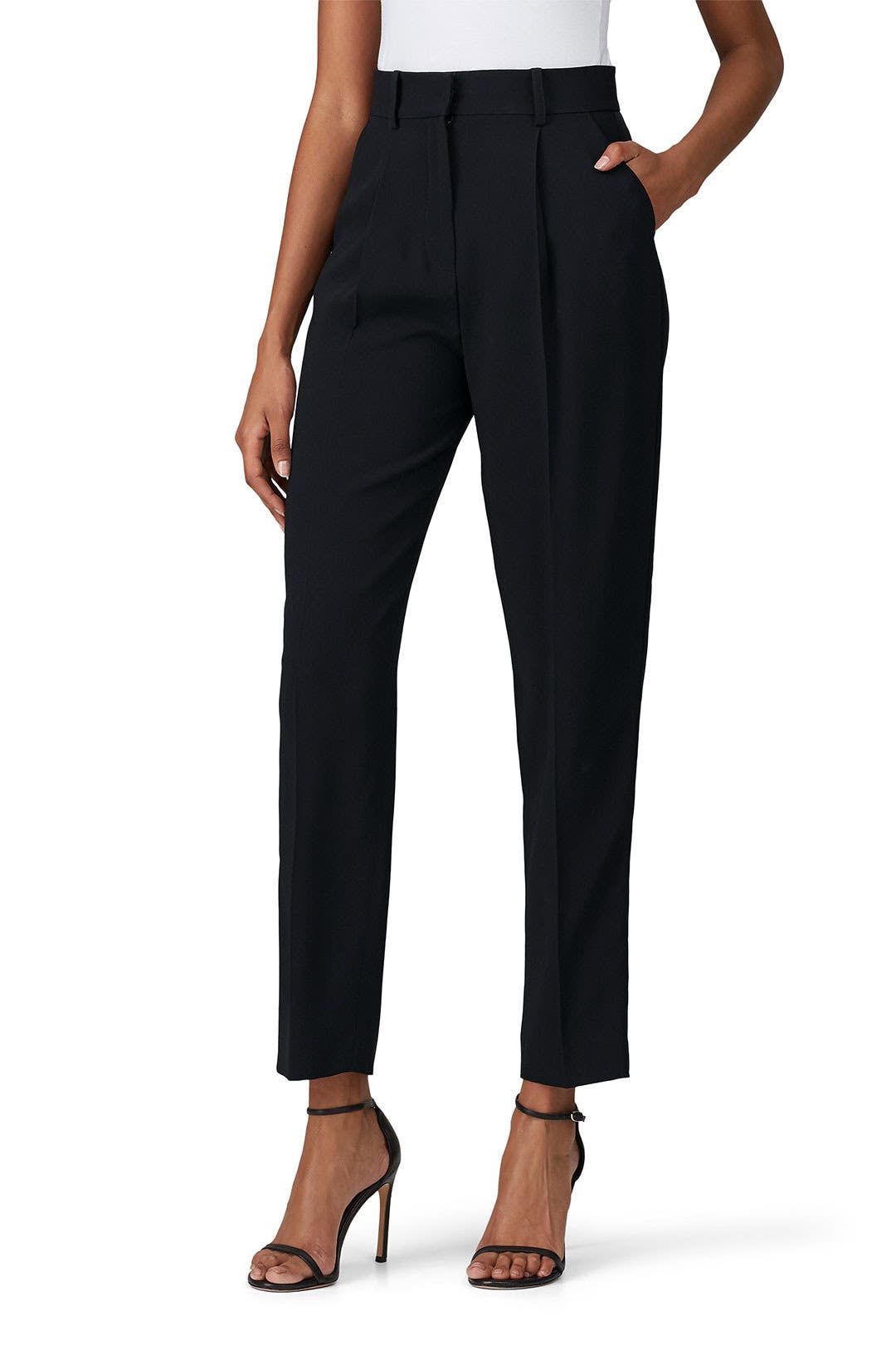 Black Ankle Tuxedo Pants by Emporio Armani | Rent the Runway