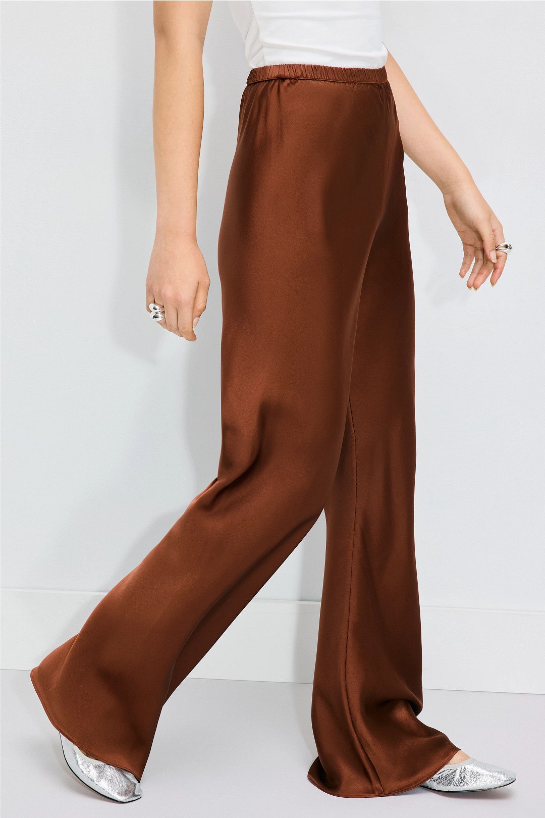Brown Bias Cut Pants by Silk Laundry 1