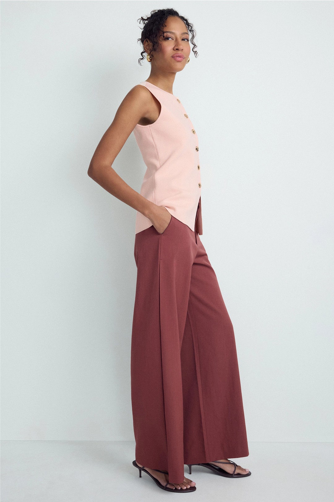 Sleeveless Crew Neck Button Down Vest by Ted Baker London 1