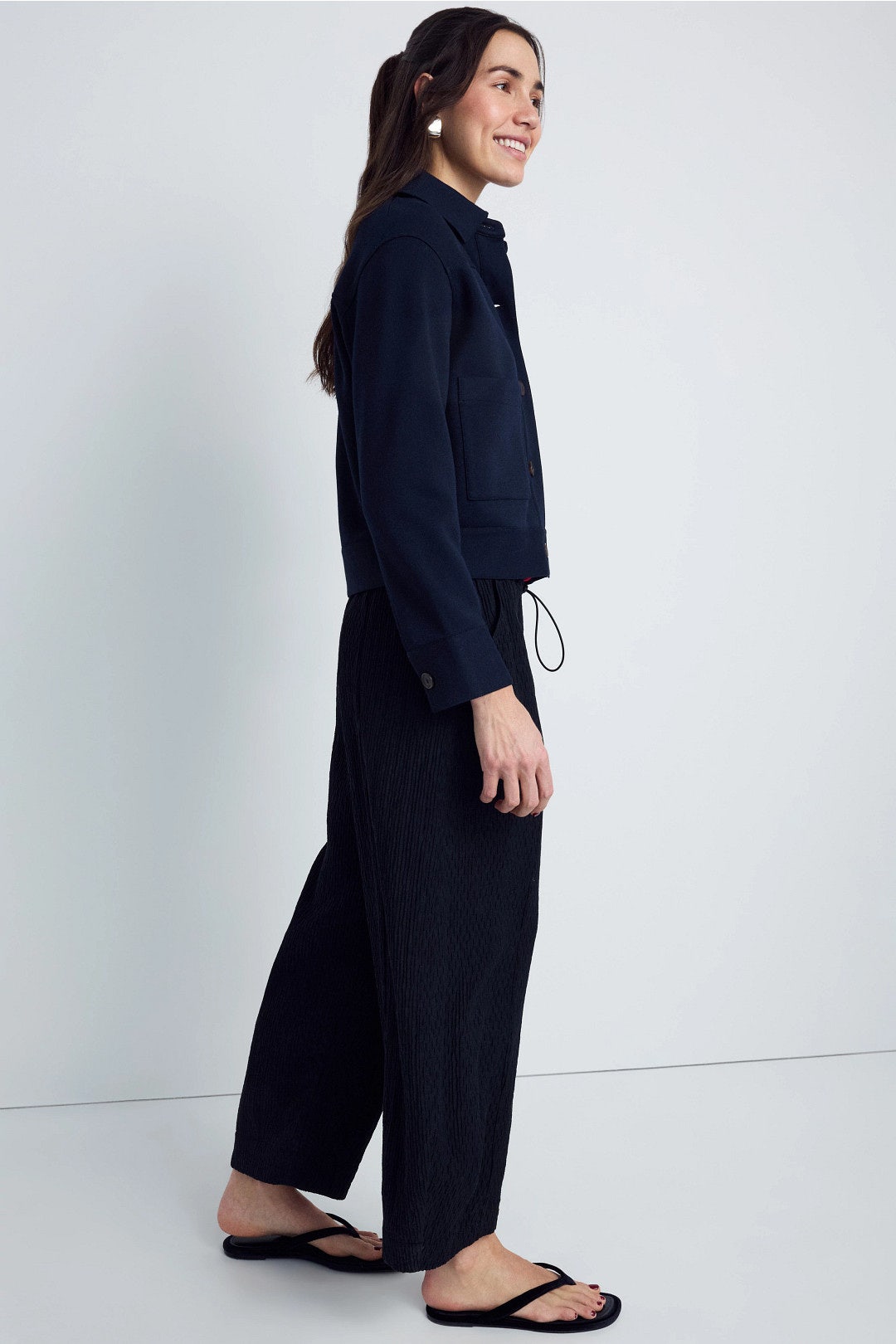 Lightweight Button Up Cropped Jacket by VINCE. 1