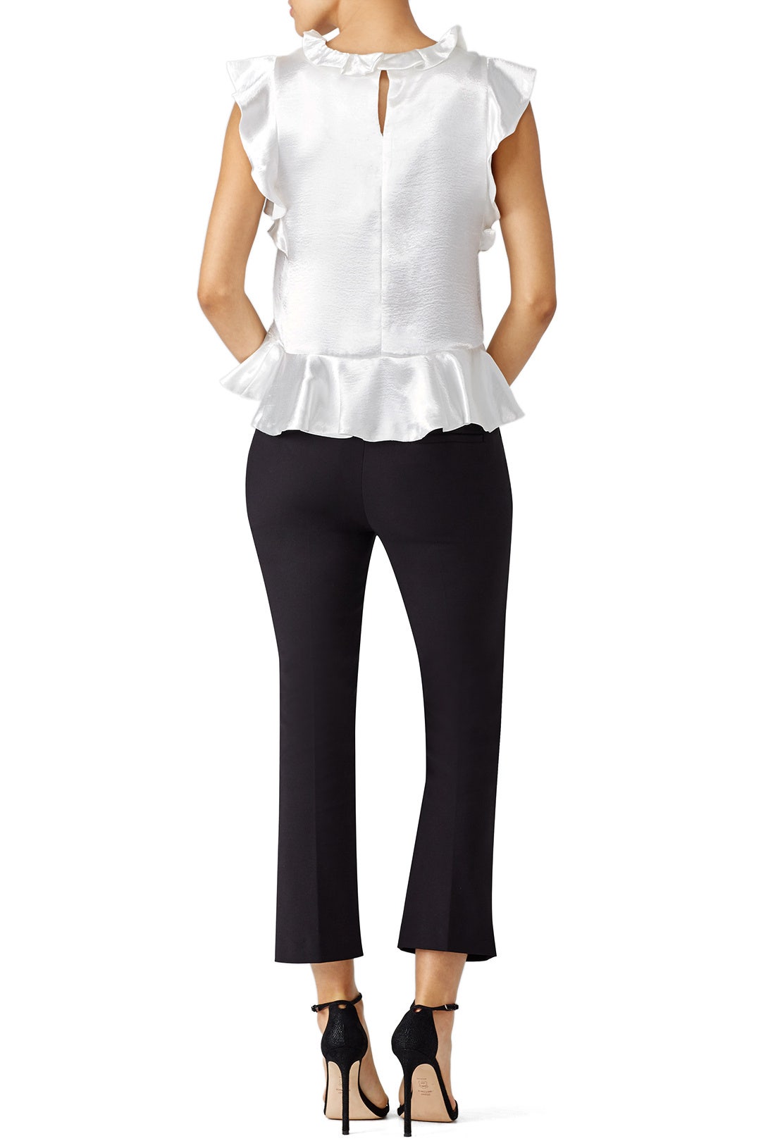 White Satin Ruffle Top by Endless Rose 2