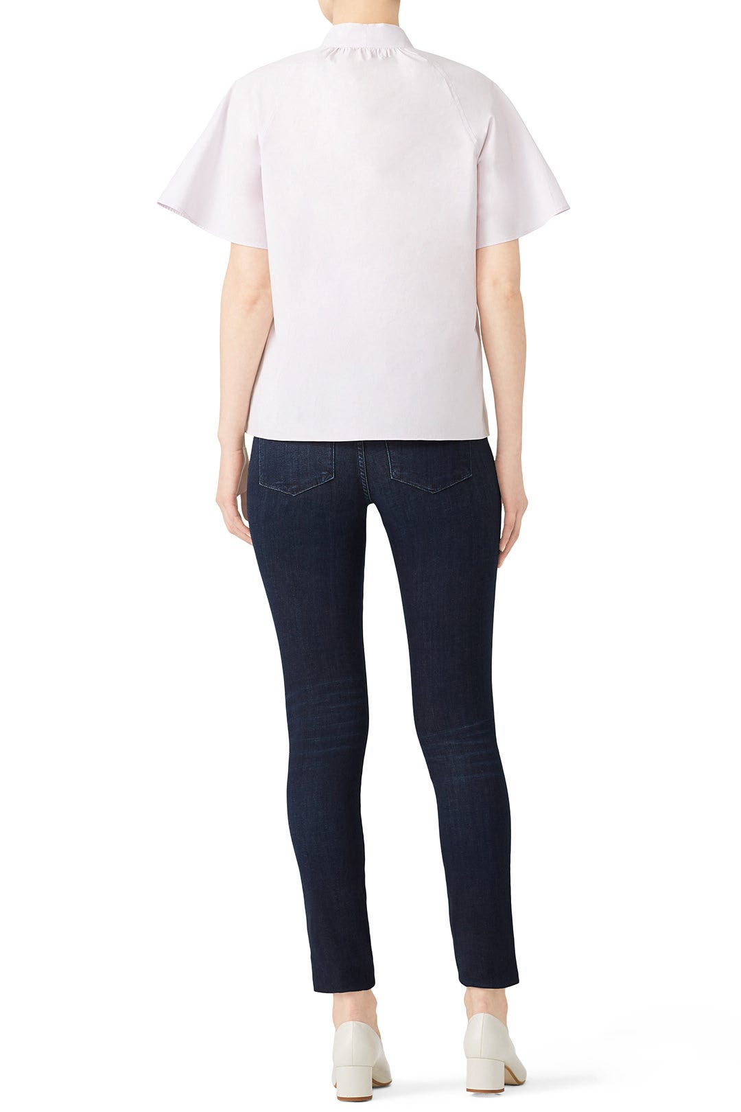 Short Sleeve Poplin Top by Rebecca Taylor NYC 2