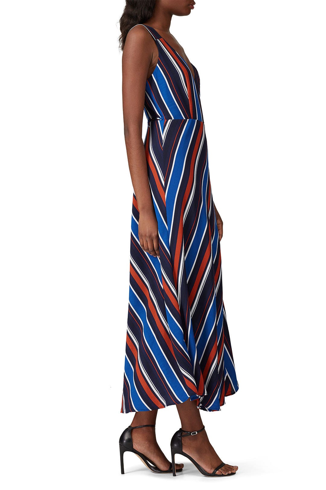 Striped Surplice Wrap Dress by Slate & Willow 1