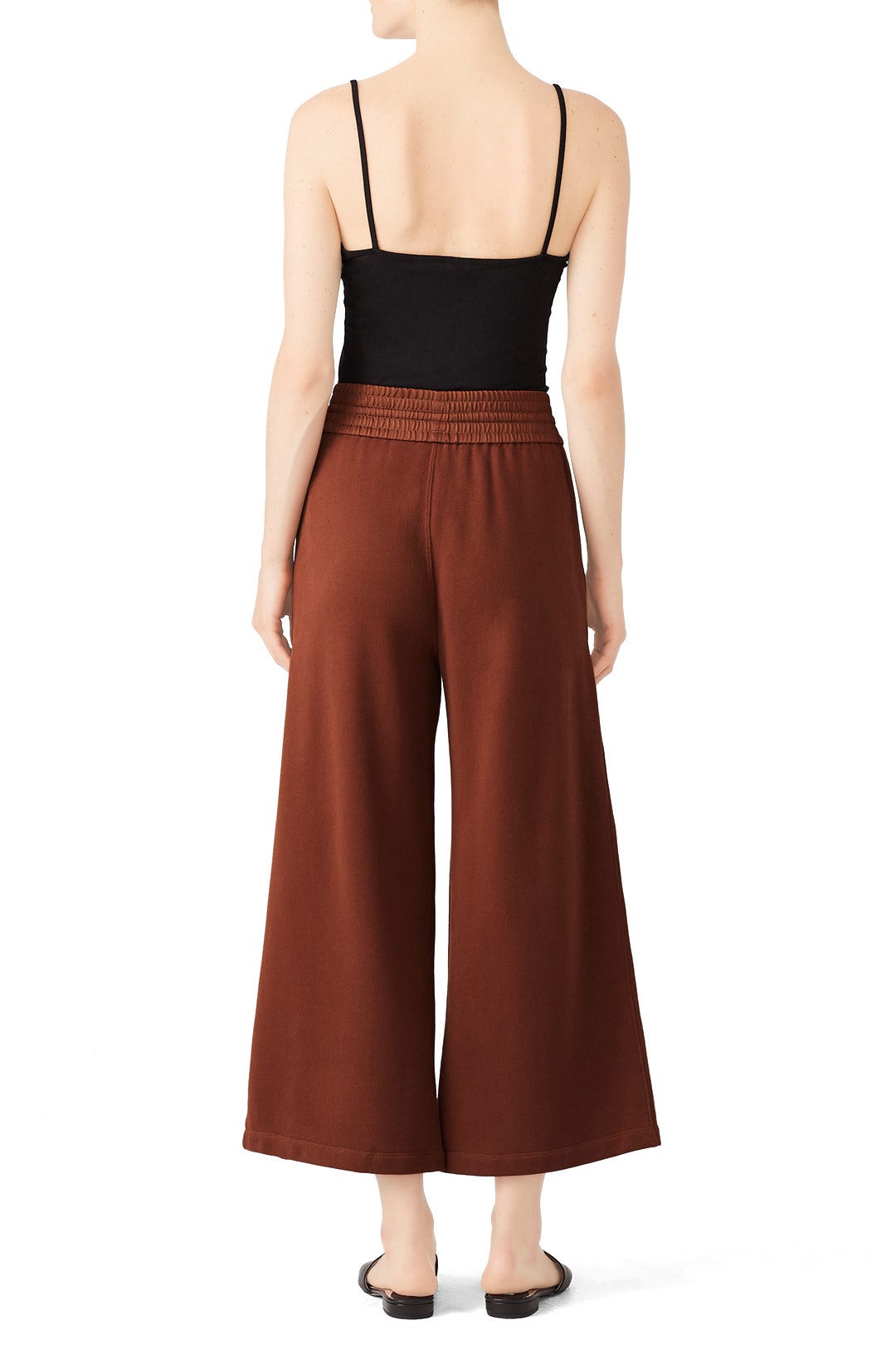 Rust Cropped Knit Culotte by VINCE. 1