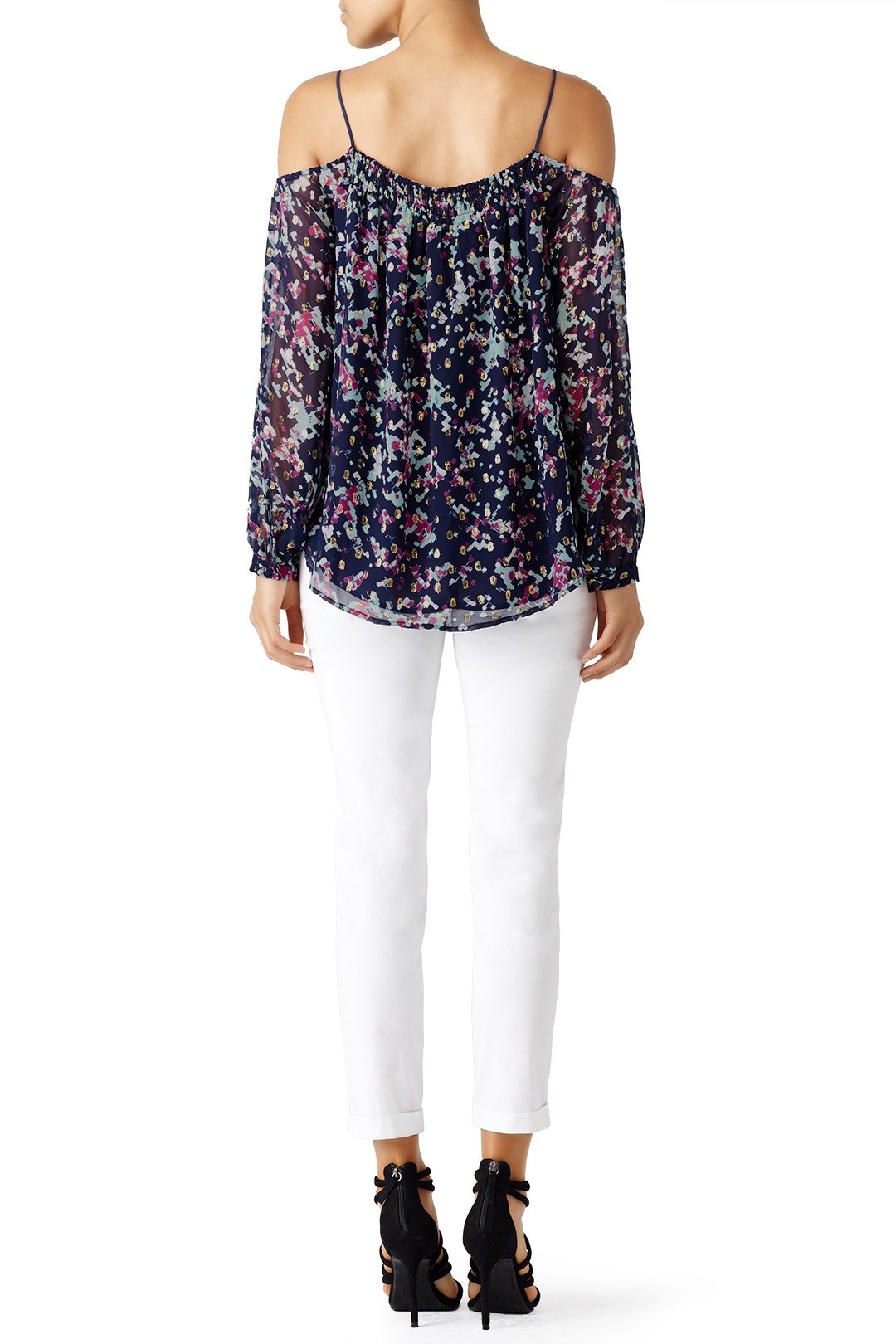Spring Speckle Cold Shoulder Blouse by Greylin 2