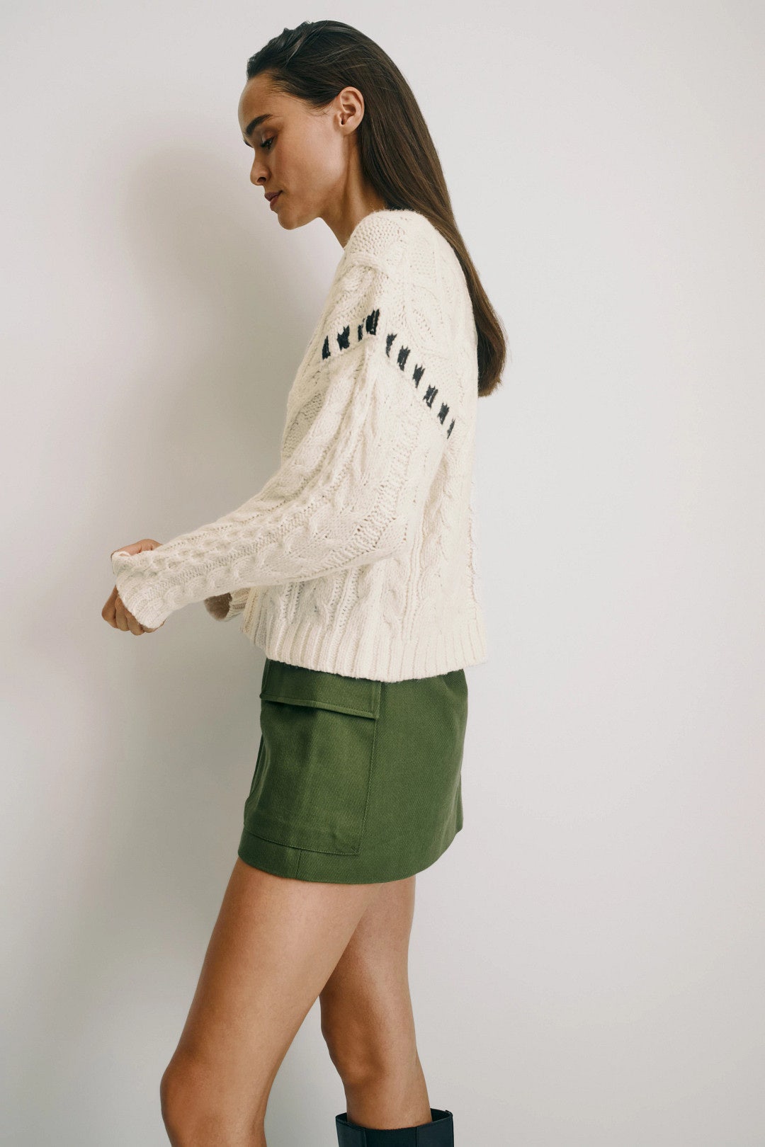Whipstitch Cableknit Sweater by Layered with Love 1