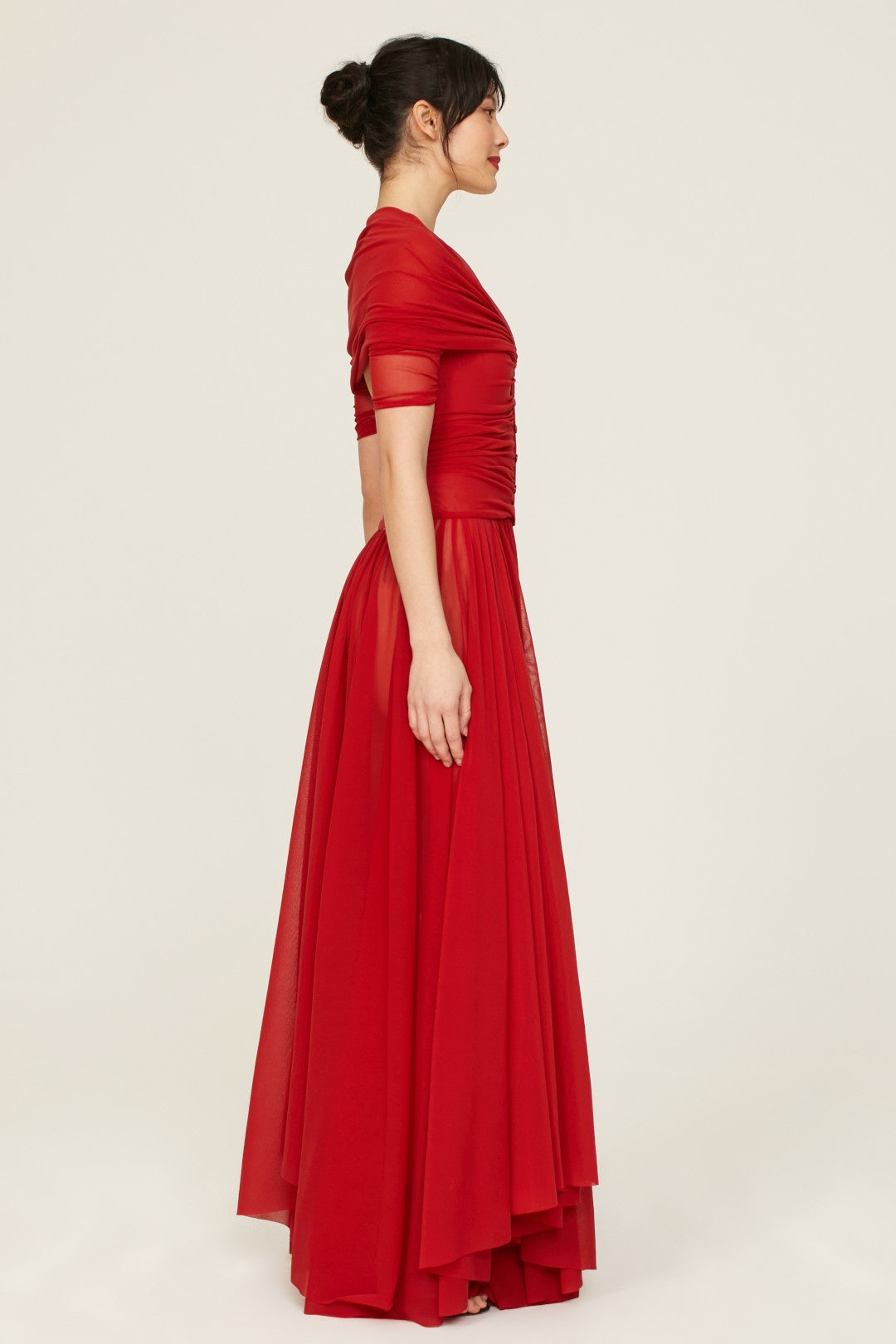 Red Tulle Gown by Philosophy di Lorenzo Serafini 1
