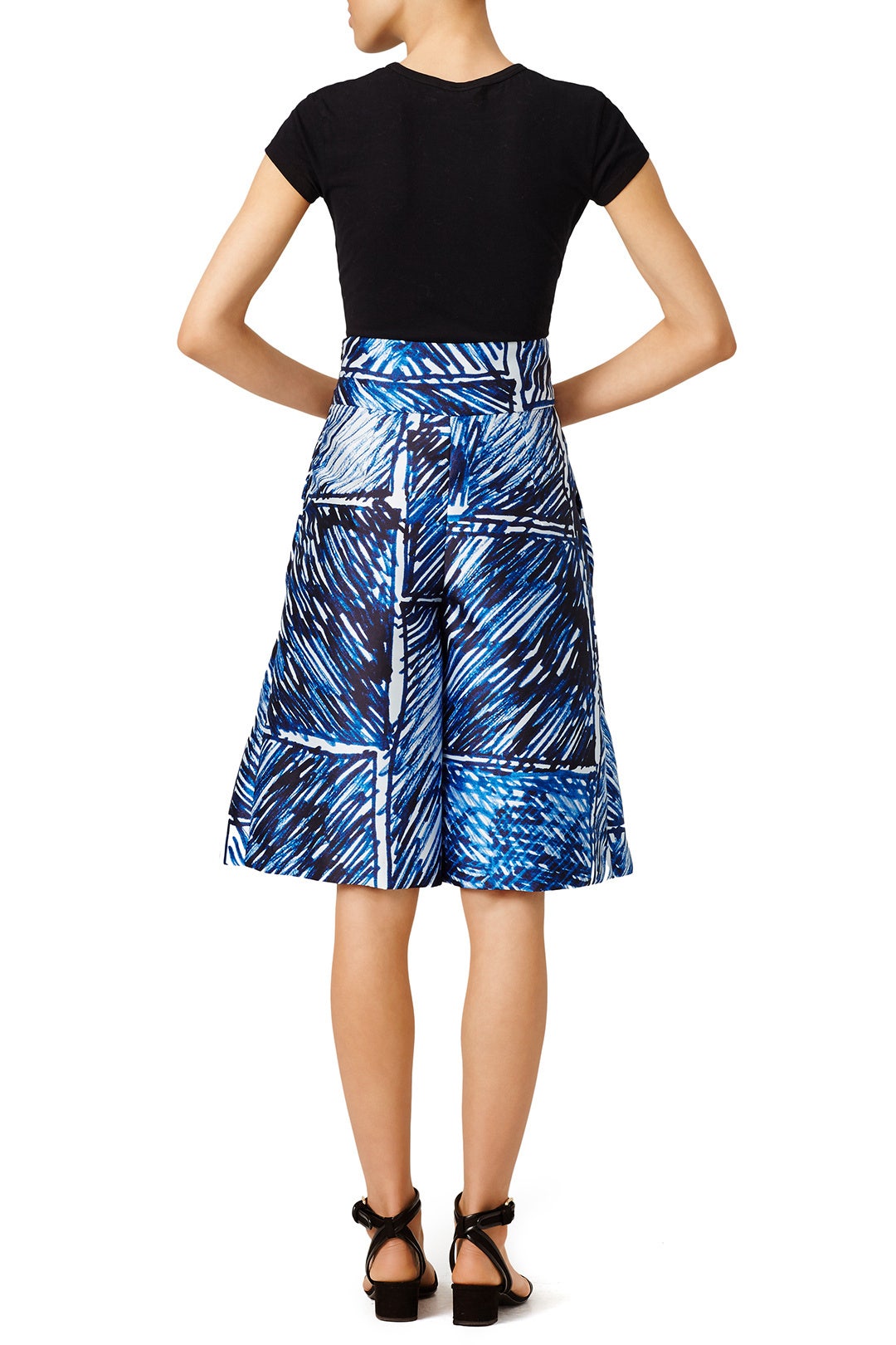 Blue Scribble Print Culottes by Milly 2