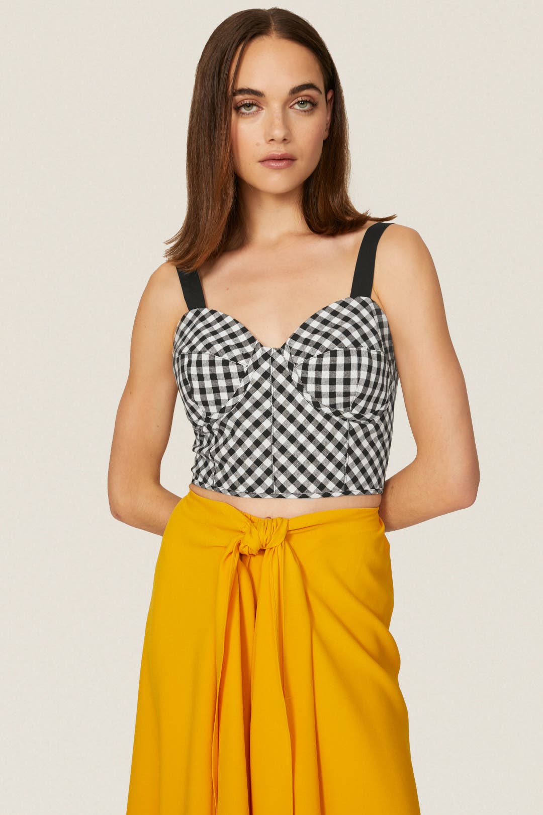 Gingham Bustier Top by TOME x RTR | Rent the Runway