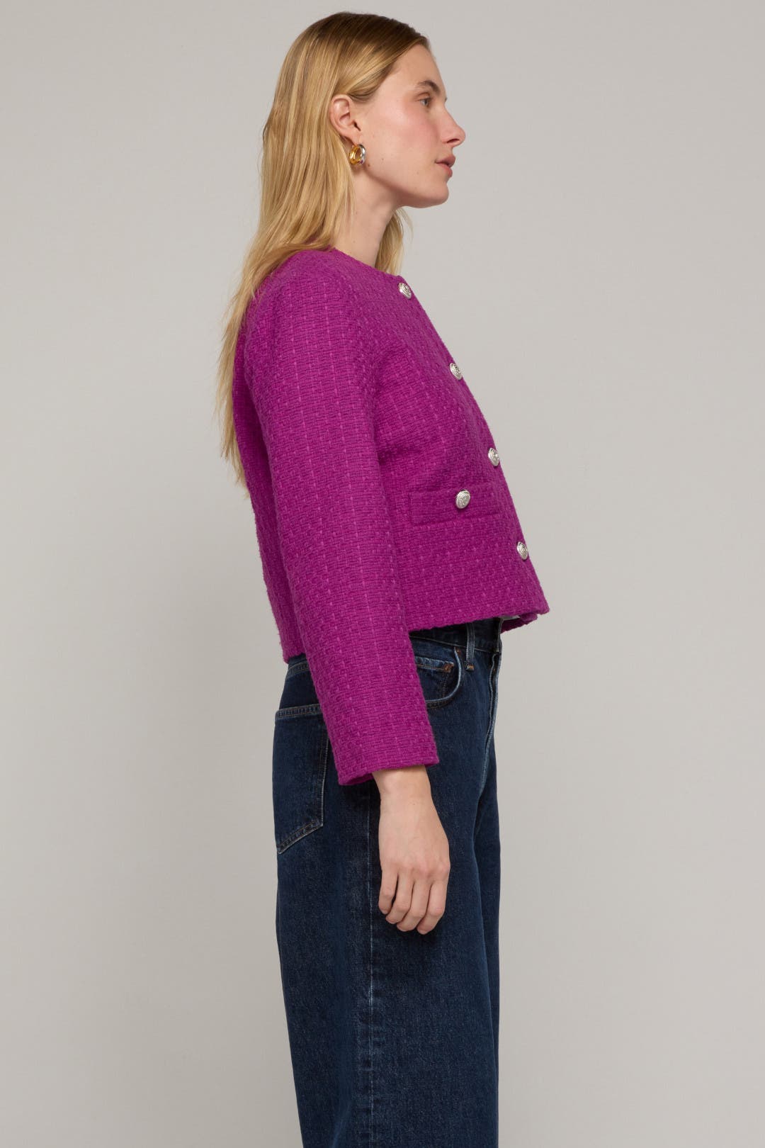 【関税＆送料込み】Versace Pink Checked Tweed Jacket With M 23497670_53577176_600.jpg
