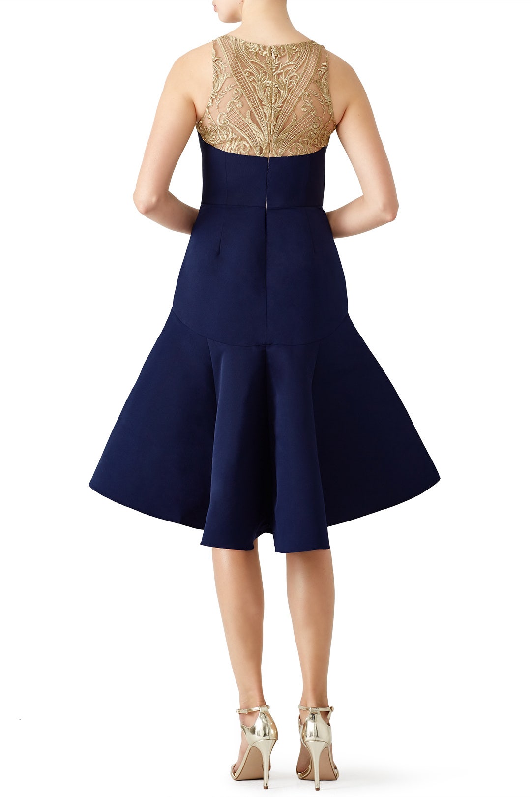 Navy Golden Arch Dress by Marchesa Notte 1