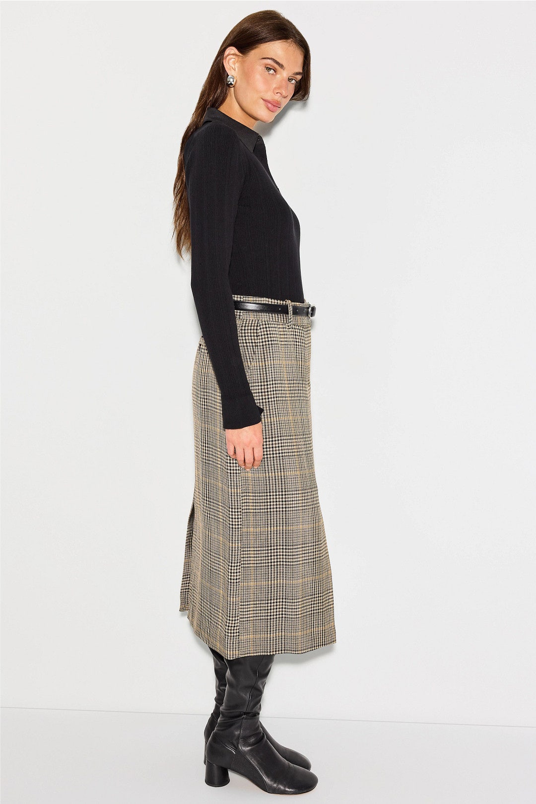 Variegated Rib Polo Pullover