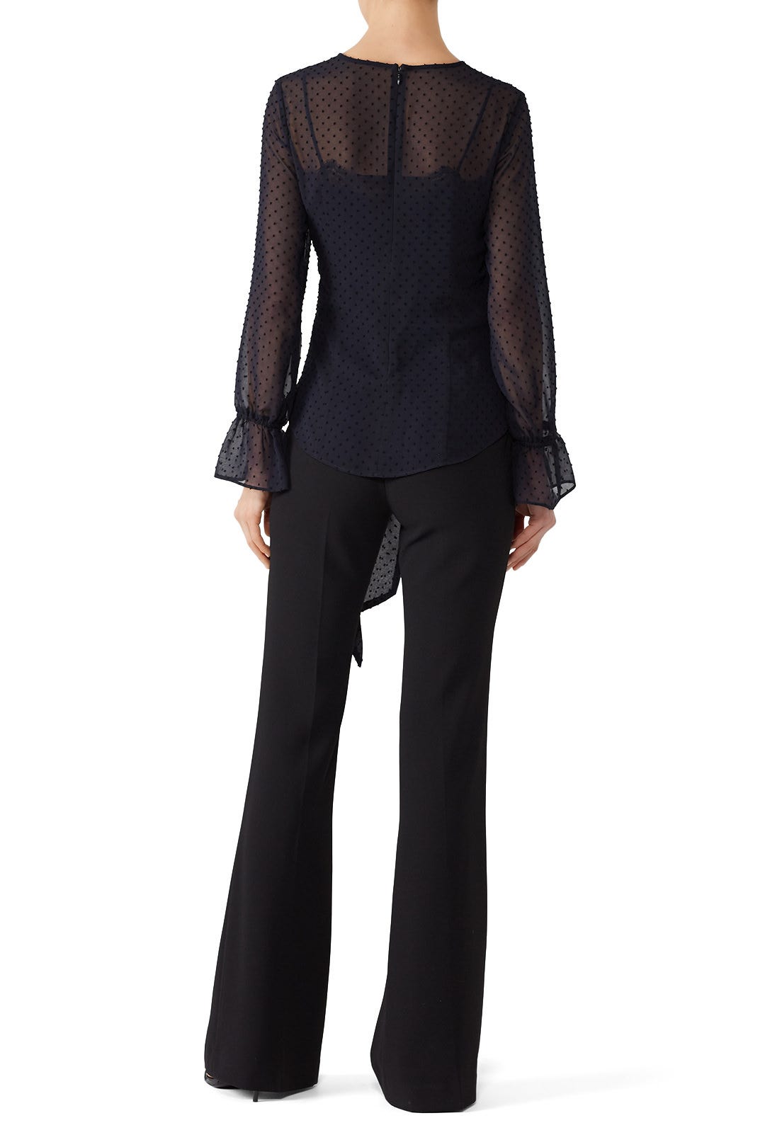 Sheer Clip Dot Tie Blouse by RACHEL ROY COLLECTION 2