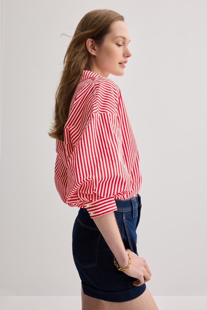 Striped Balloon Sleeves Top by English Factory - Photo 1