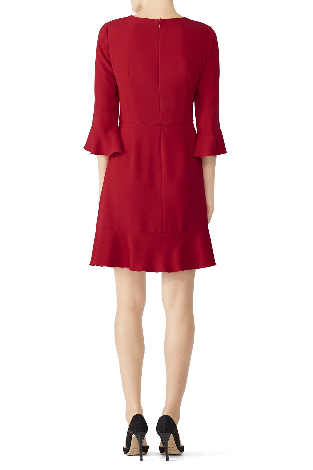 Crimson Red Ruffle Dress by Slate & Willow 1
