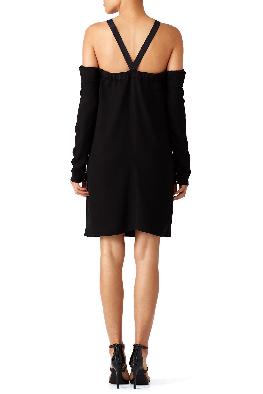 Black Off Shoulder Halter Dress by Tibi 1