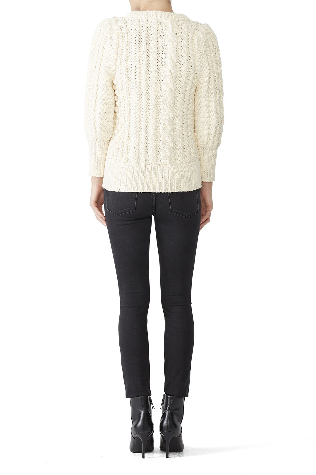 Ermita Cable Stitch Puff Sleeve Sweater by Apiece Apart 2