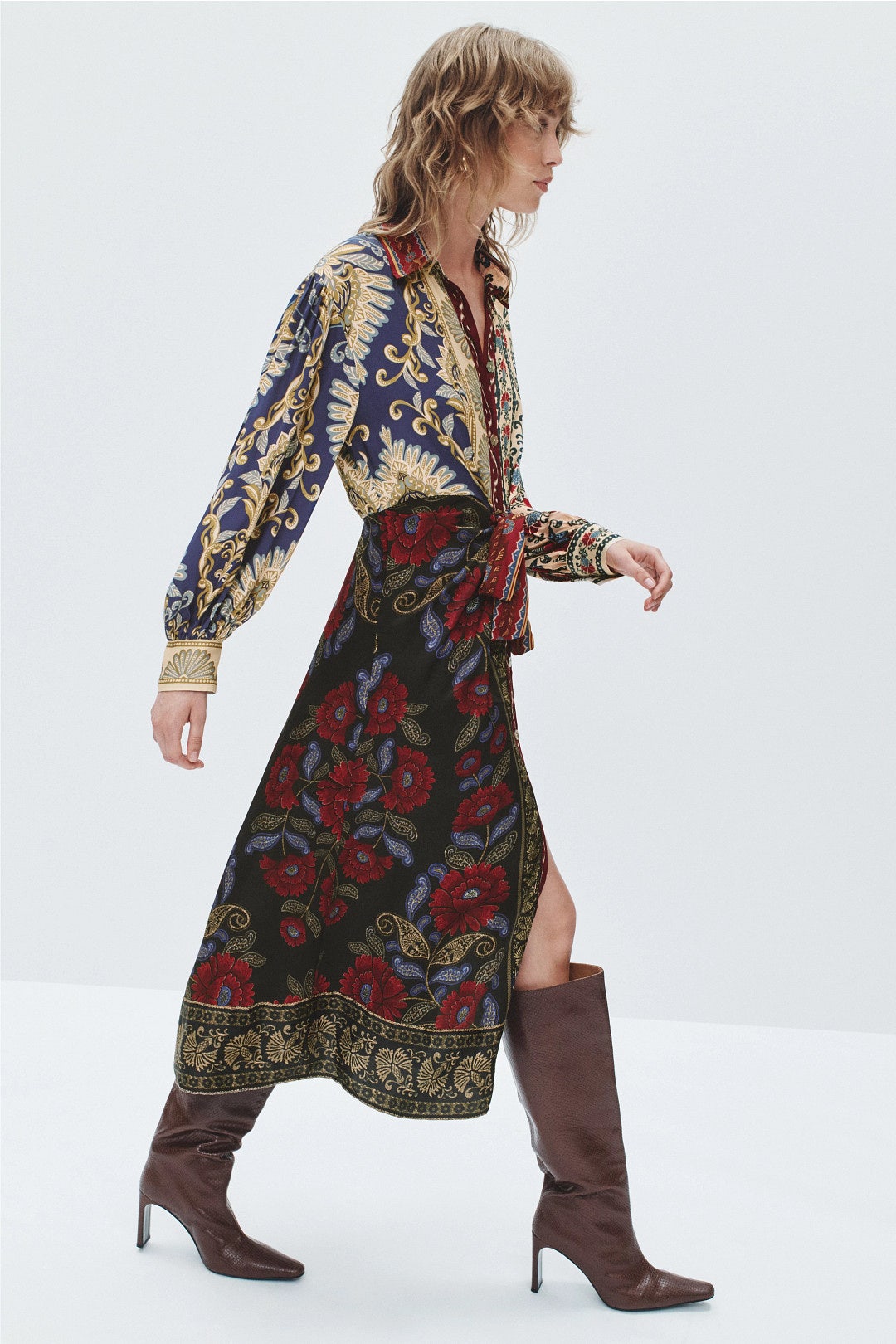 Navy Winter Mix Midi Dress by FARM Rio 1