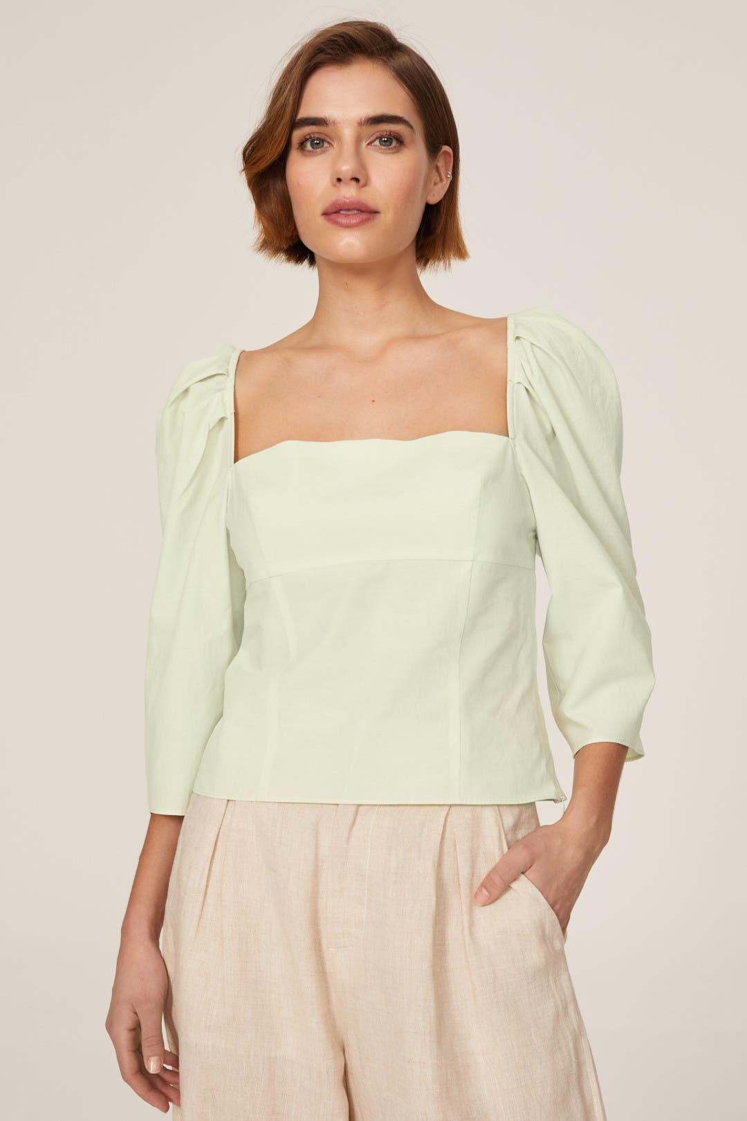 【Vince】 Drapedシルクサテントップ Vince Draped Cowl-Neck Top | Neiman Marcus