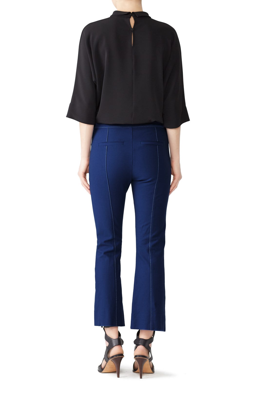 Military Blue Flared Trousers by Derek Lam 10 Crosby 2