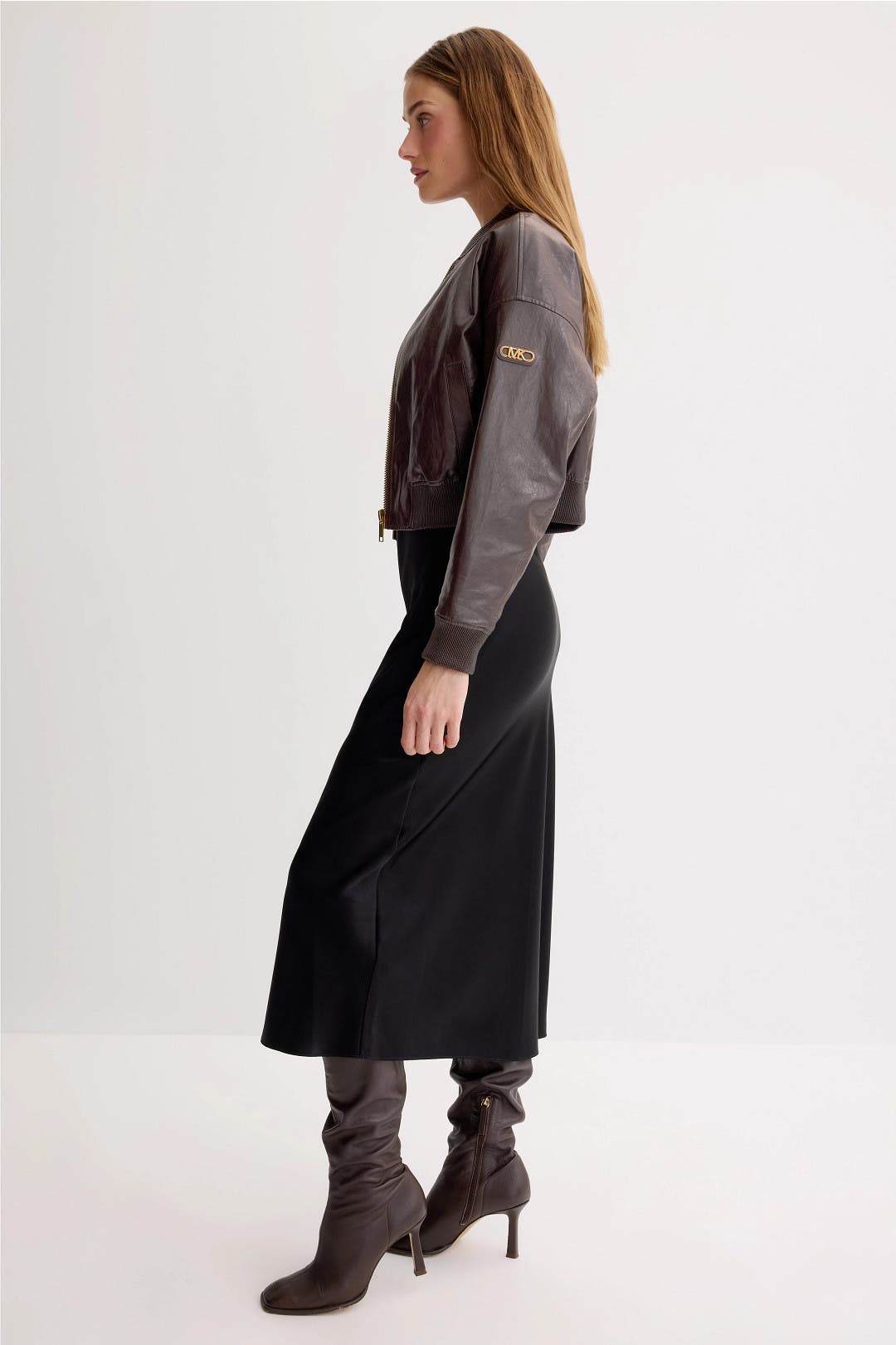 Crop Faux Leather Blouson Jacket by MICHAEL KORS | Rent the Runway