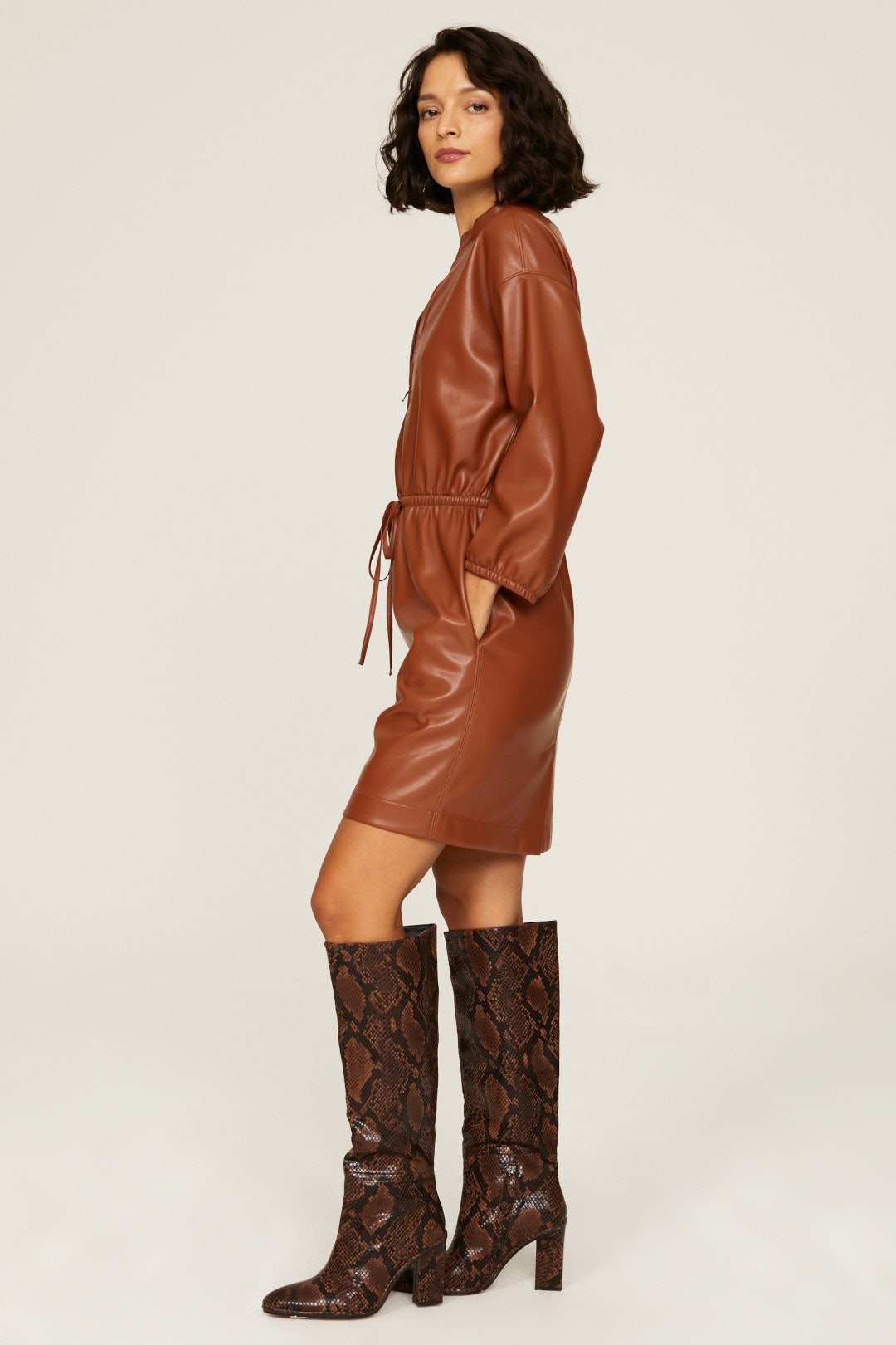 Faux Lambskin Dress by Natori 2