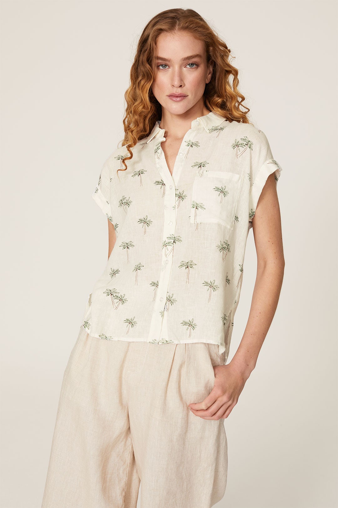 Whitney Palm Printed Blouse by Rails 1