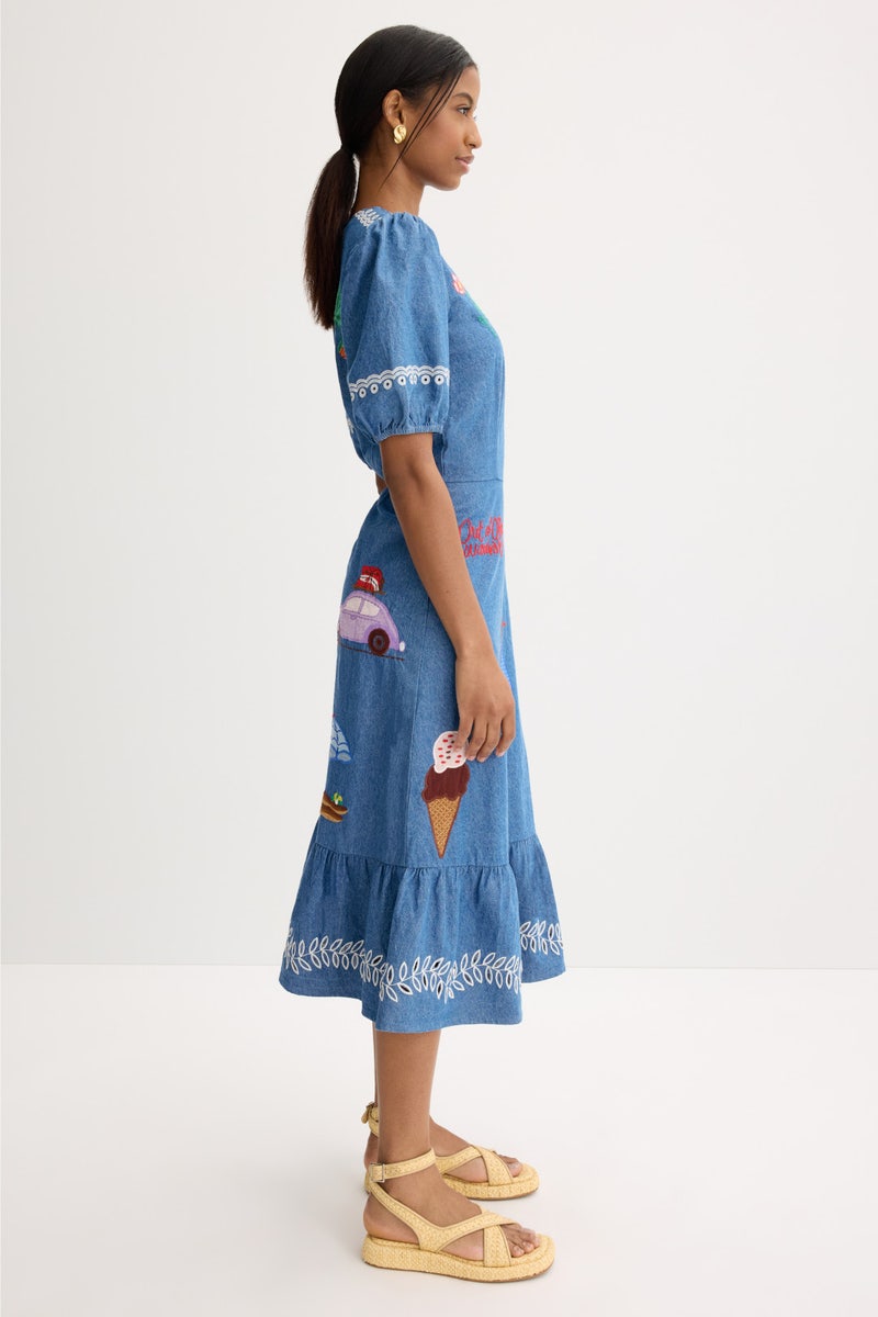 Out of Office Embroidered Midi by Stella Nova - Photo 1