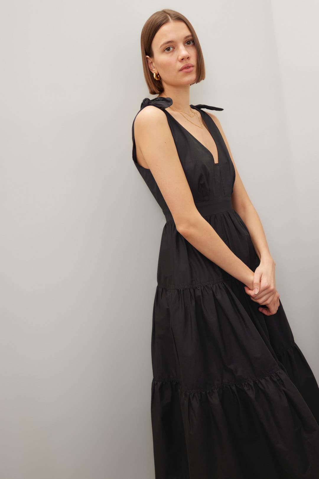 Tie Shoulder Tiered Dress by Derek Lam 10 Crosby x RTR