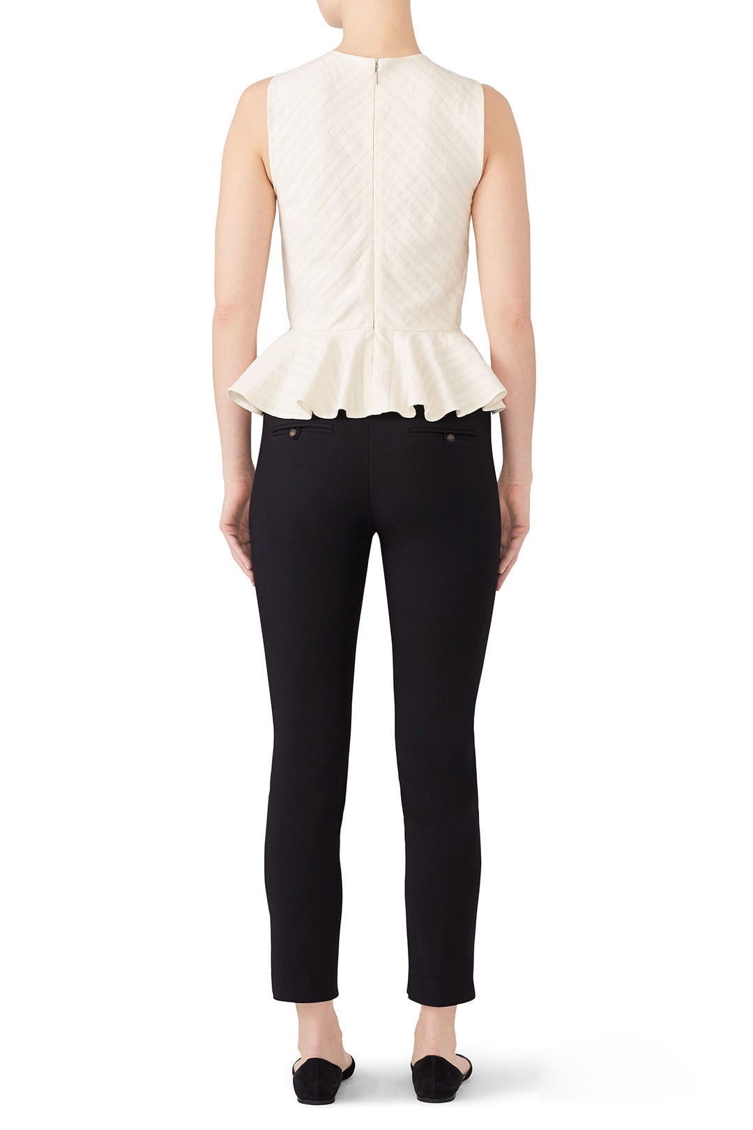 Textured Stripe Peplum Top by Rebecca Taylor NYC 2