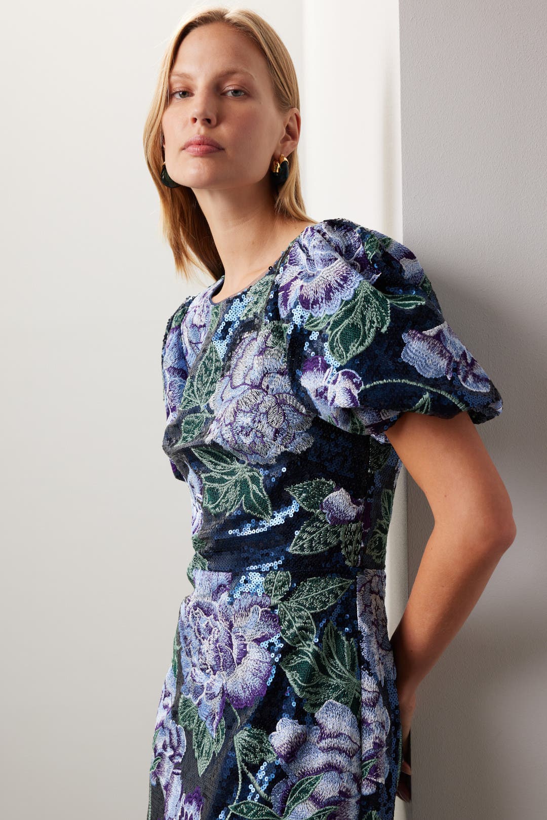marchesa notte flutter sleeve cocktail dress Marchesa Notte V-Neck Flutter-Sleeve Embroidered Tulle Dress w/ 3D Flowers