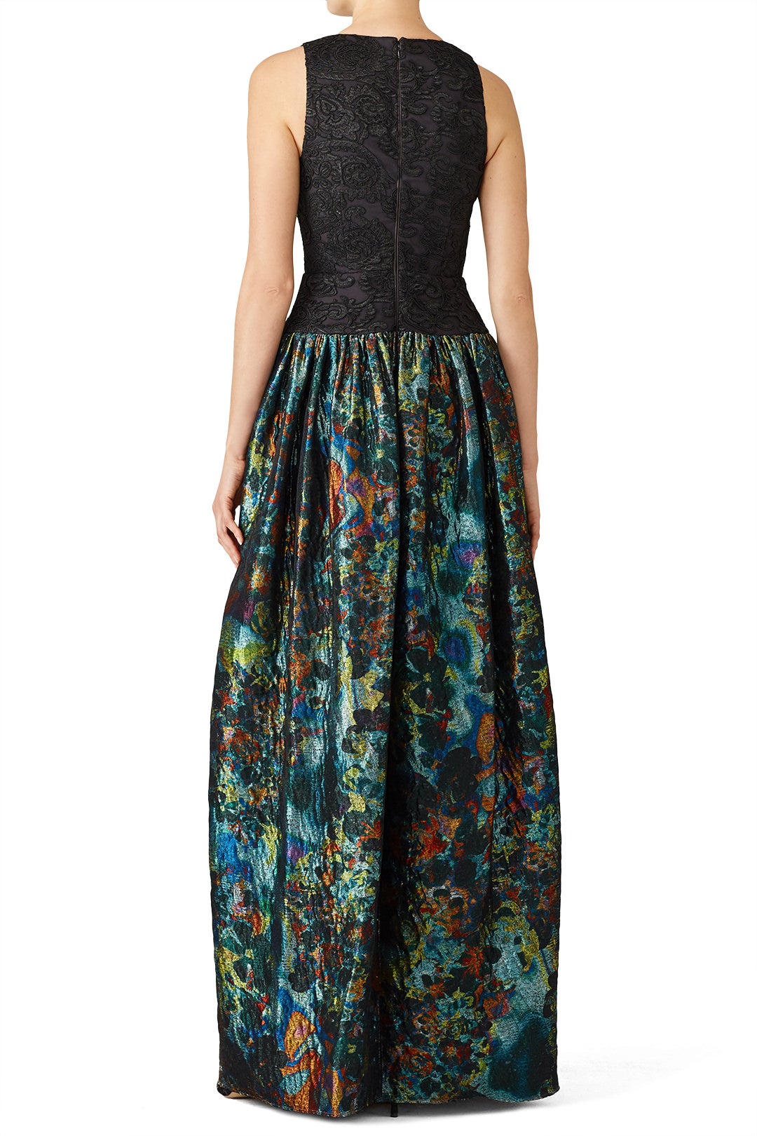 Teal Metallic Gown by ML Monique Lhuillier 1