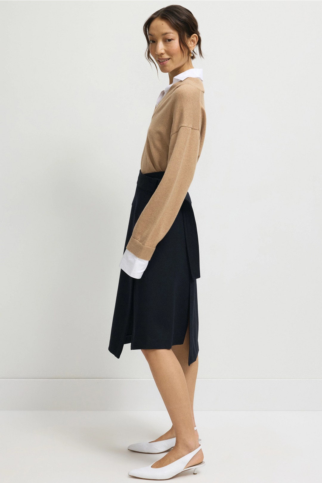 Brown Mixed Media Sweater by NAADAM 2