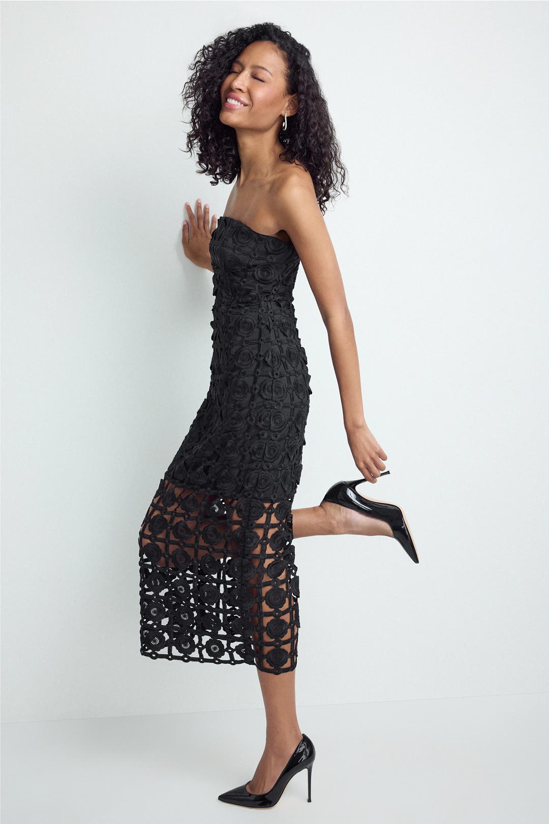 Black Kait Tile Lace Dress by Milly | Rent the Runway