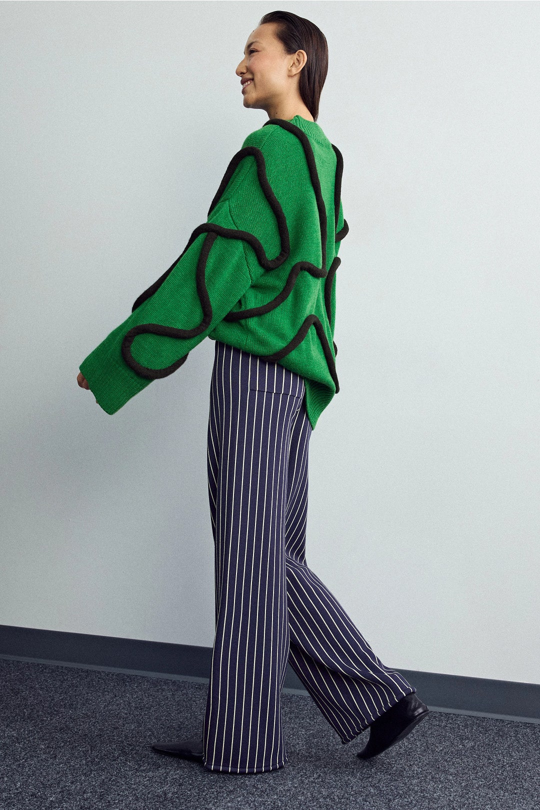 Jabber Pinstripe Knit Pants by SIMONMILLER 1