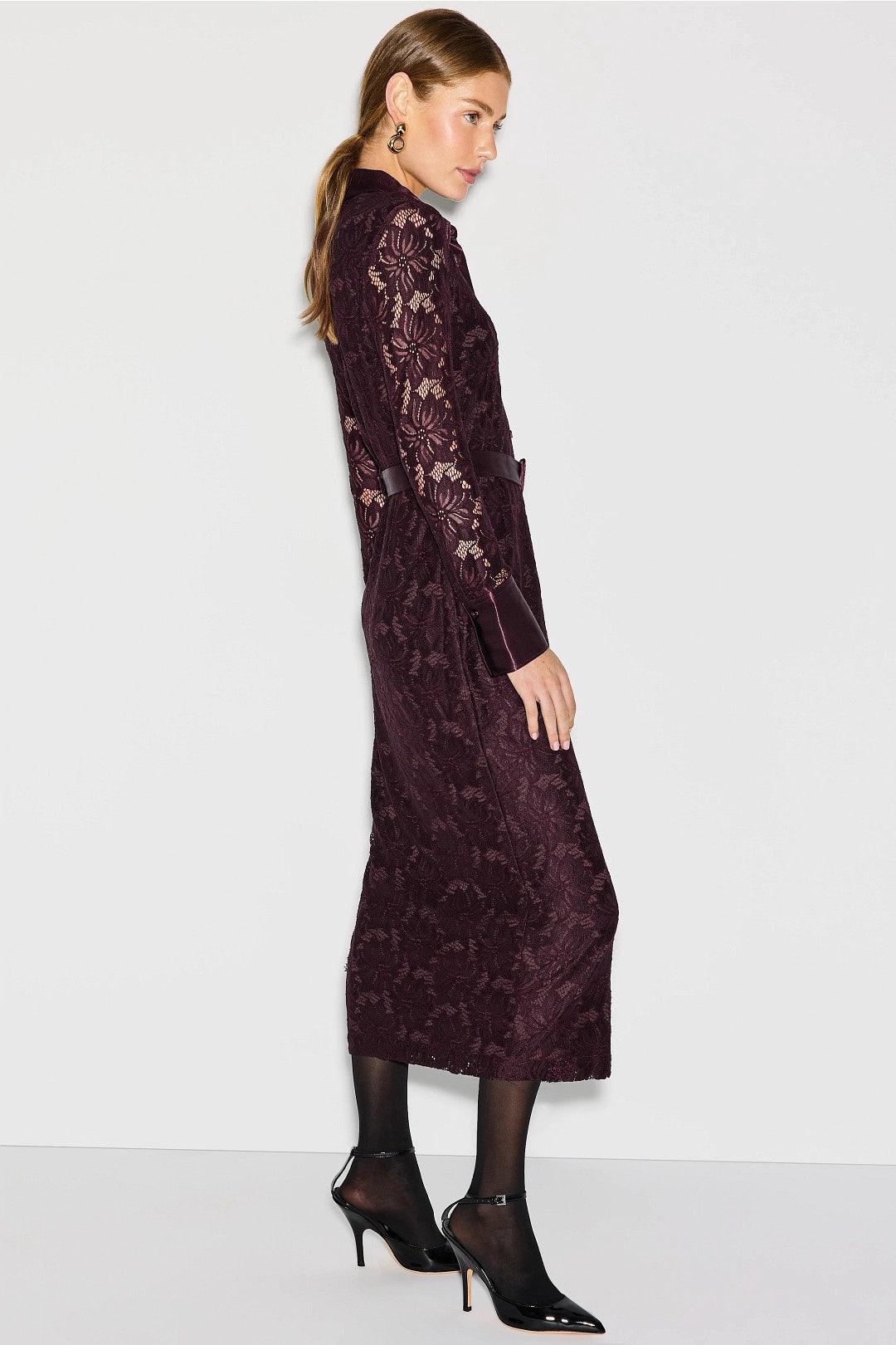 Satin Detail Lace Midi Dress by Derek Lam 10 Crosby x RTR 1