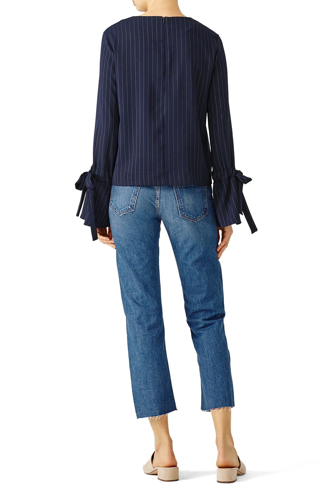 Navy Pinstripe Tie Top by J.O.A. 2