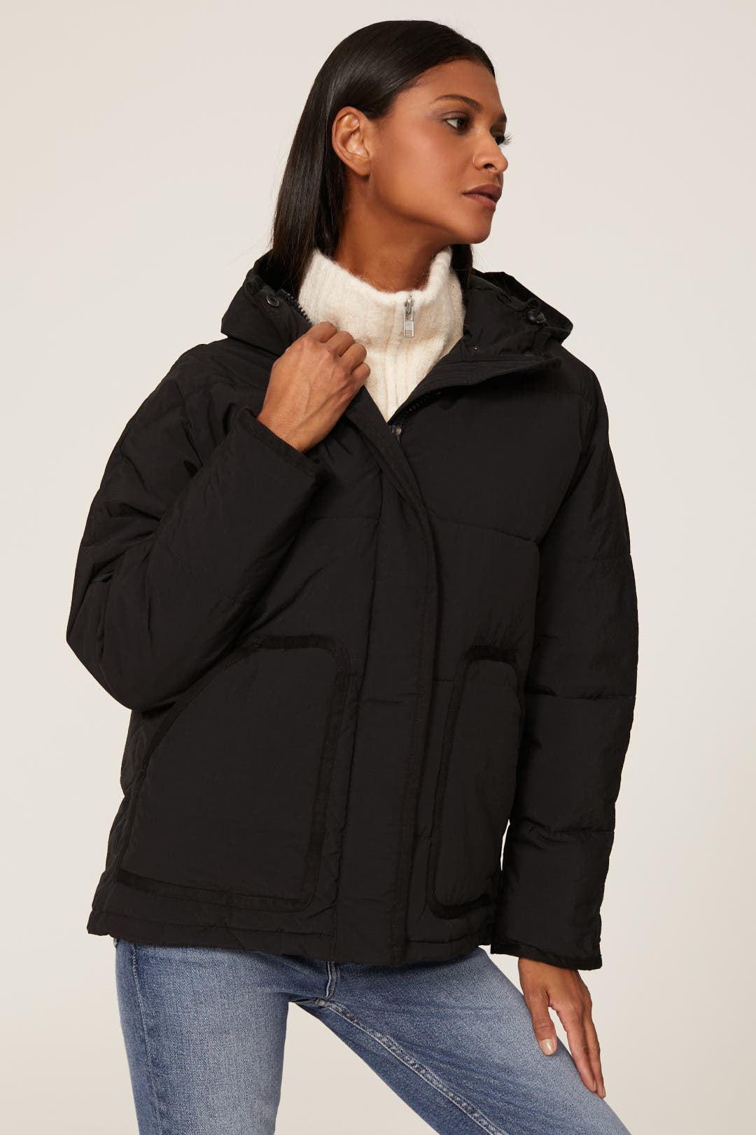 Black Tokyo Puffer Jacket by Madewell | Rent the Runway