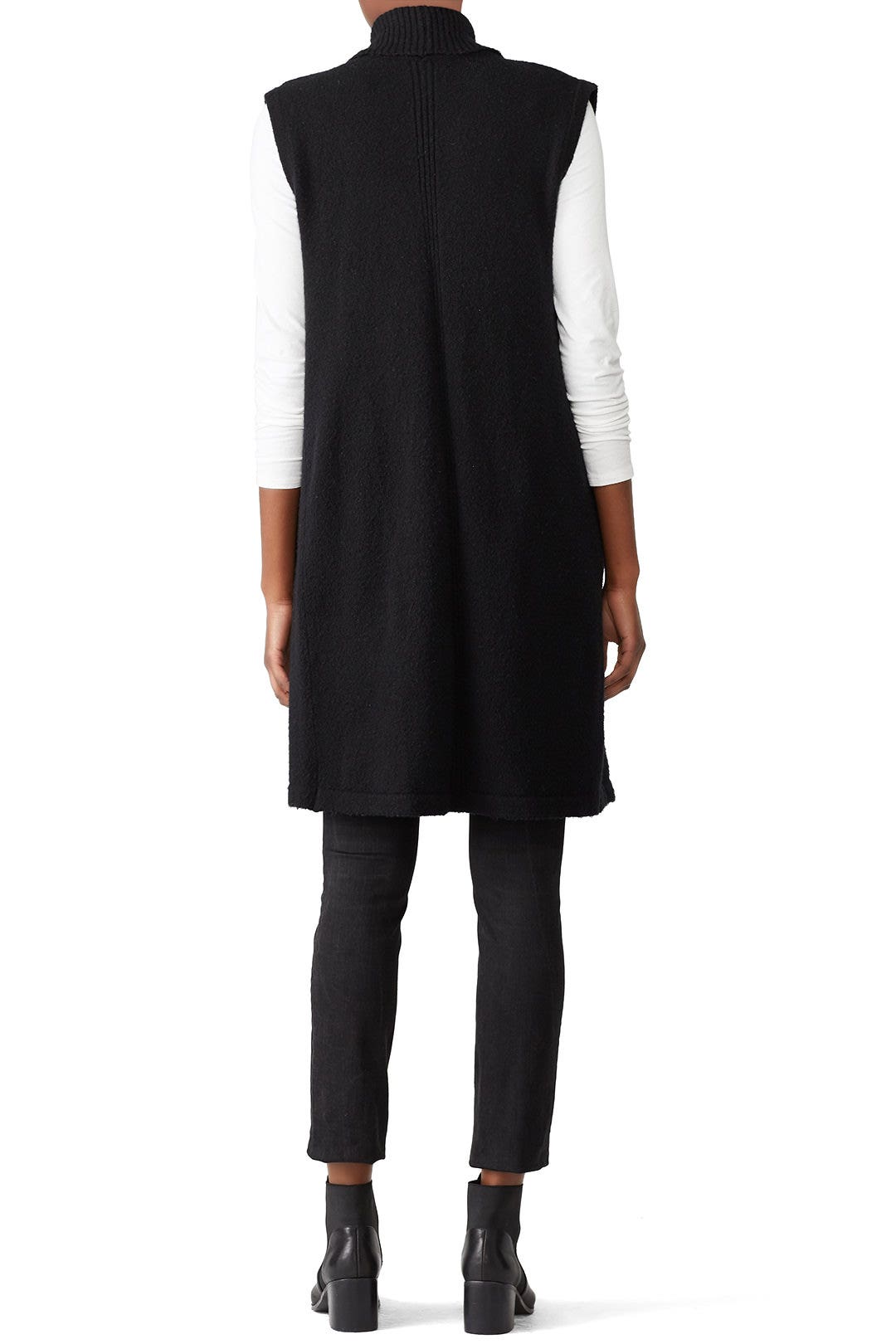 Black Long Knit Vest by Michael Stars 2