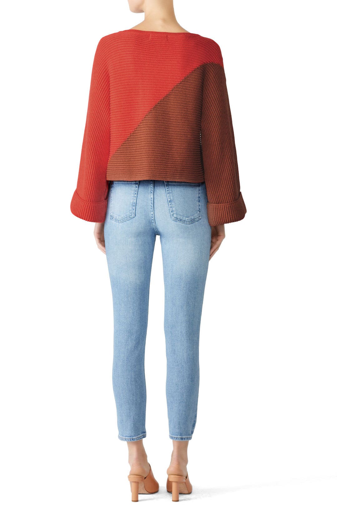 Red Colorblock Sweater by Slate & Willow 2