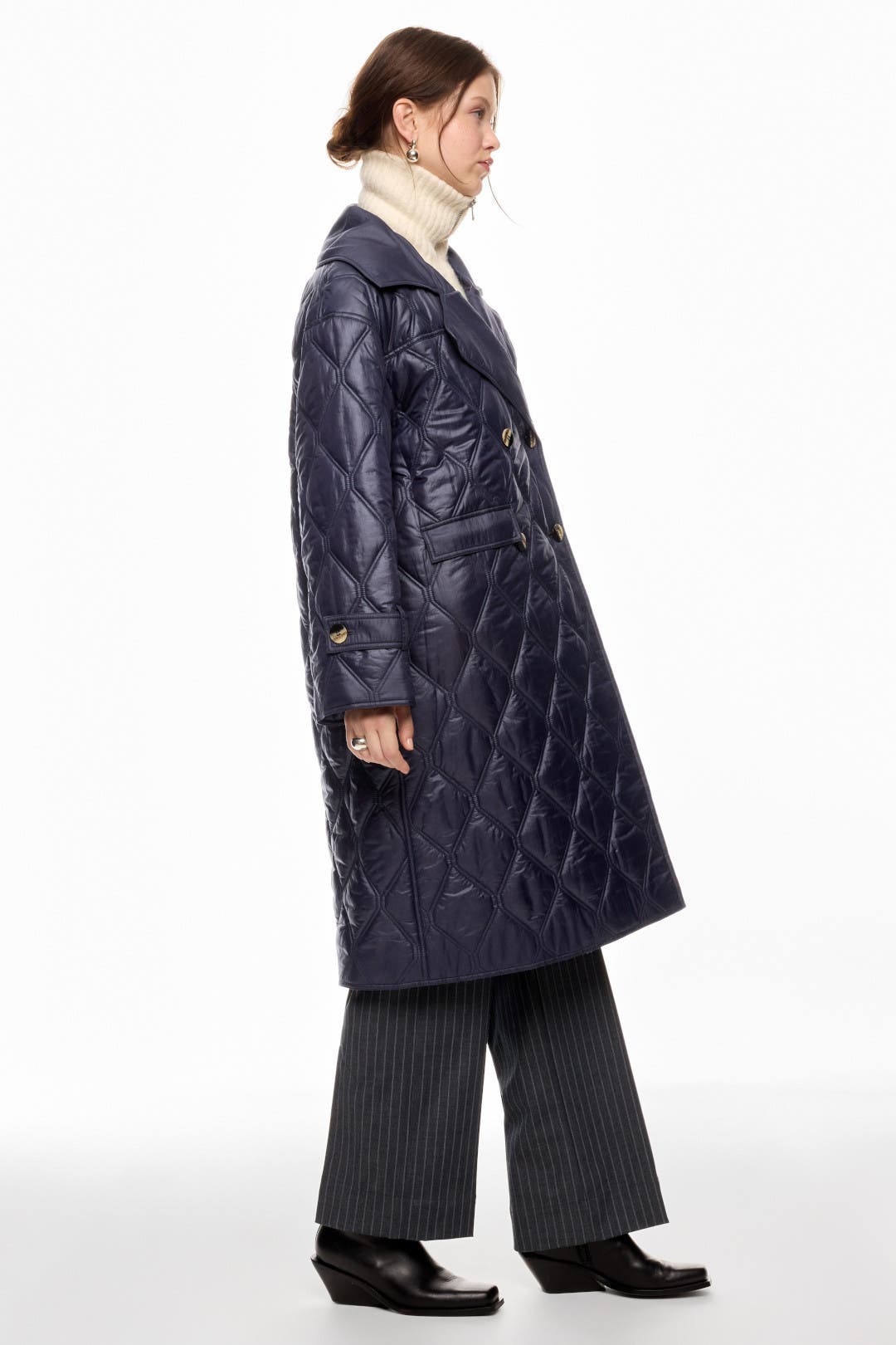 Shiny Quilt Coat by GANNI | Rent the Runway