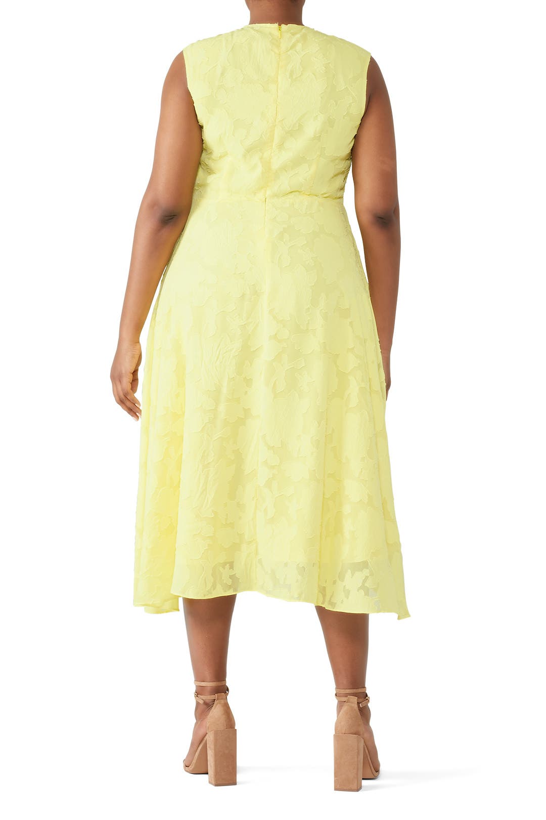 Yellow Pleated Midi Dress by Jason Wu x ELOQUII | Rent the